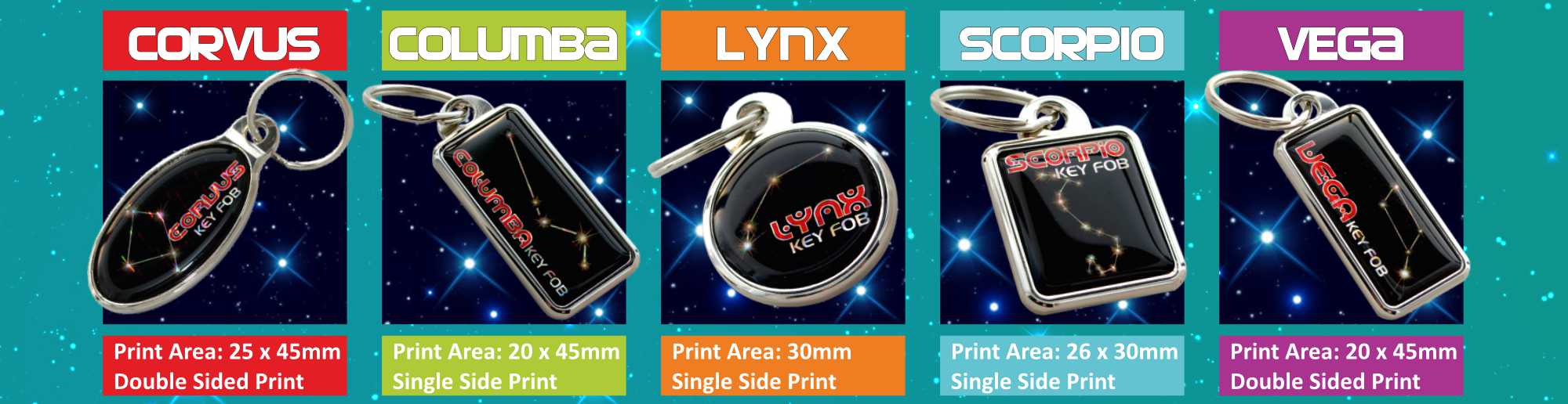 Stellar Collection Metal Keyrings